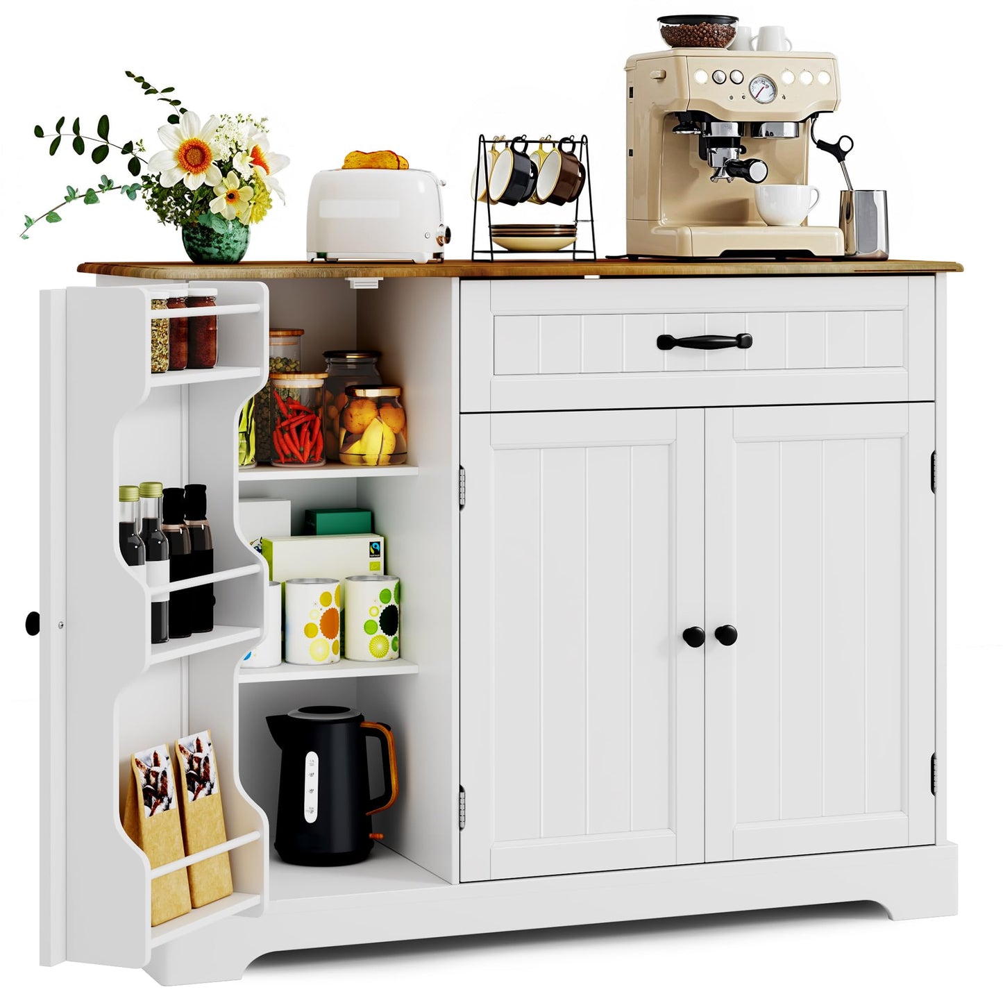 Xbro Sideboard Cabinet, Kitchen Storage Cupboard with Drawer