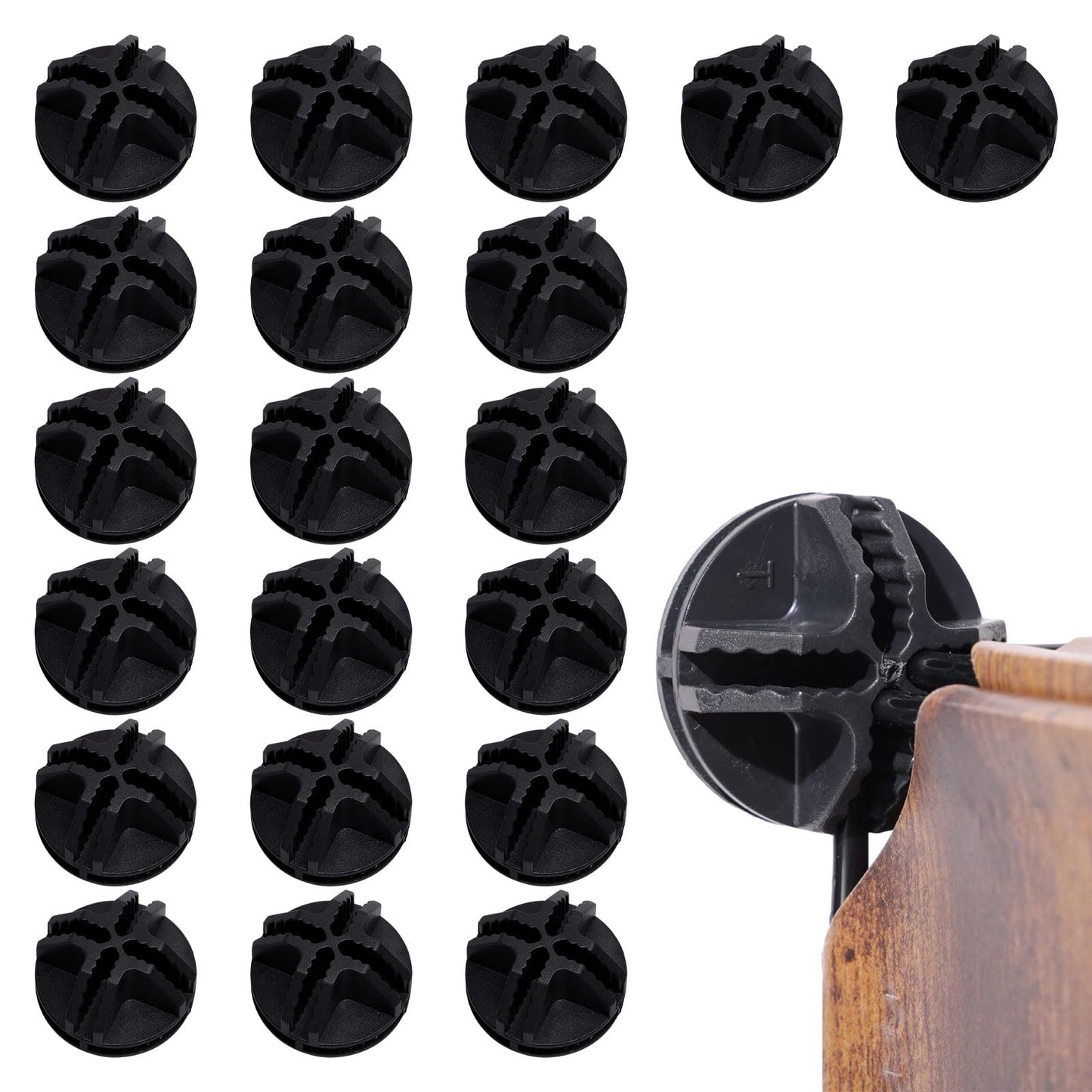 Miiqxx 20Pcs Wire Storage Cubes Connectors Wire Cube Connectors Cube Modular Storage Black Plastic Grid Cube Wire Organizer for Modular Closet