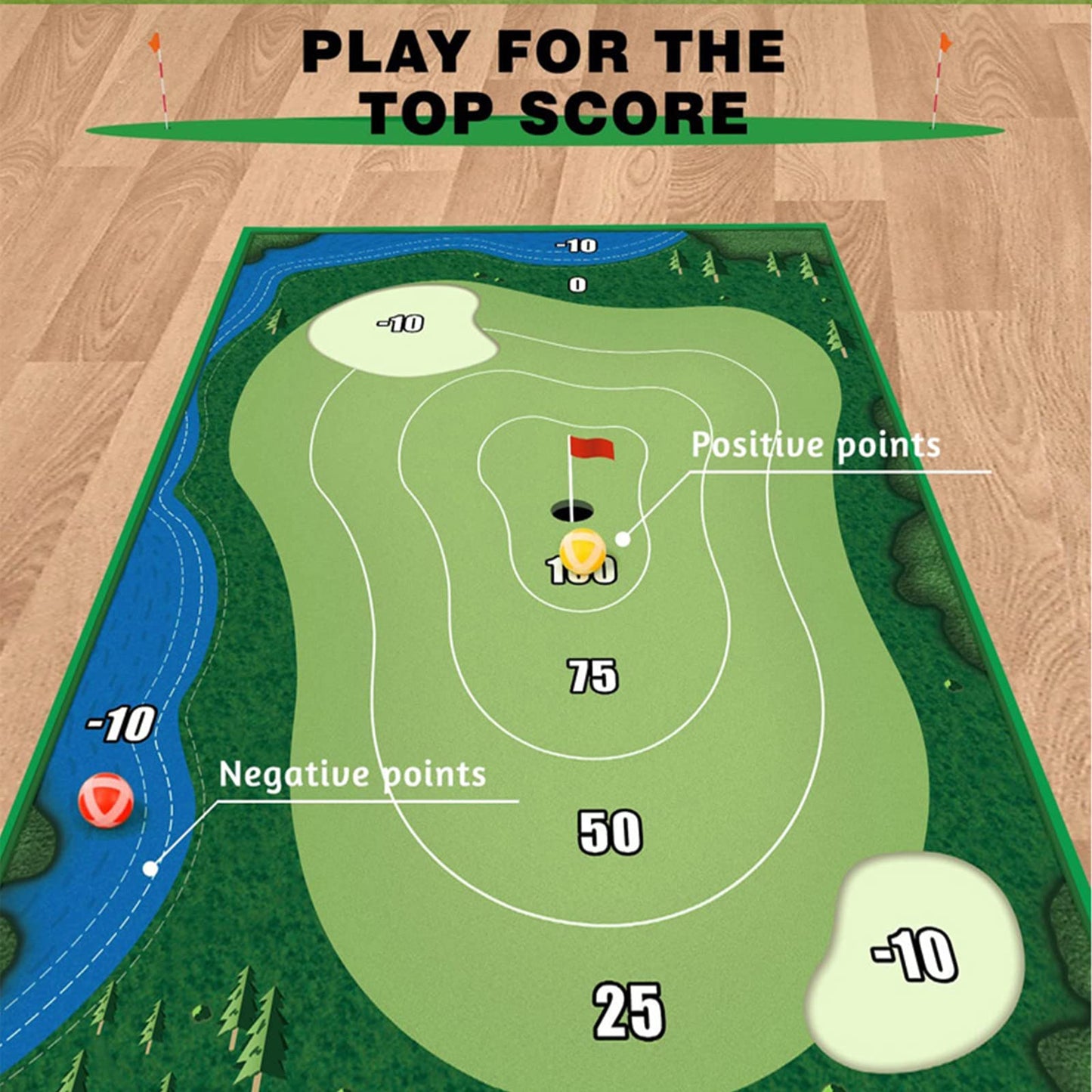 Portable Indoor/Outdoor Golf Game Set with Chipping Golf Play Mat, Hitting Mats, and Golf Training Aid Equipment for Home Backyard Practice - Includes