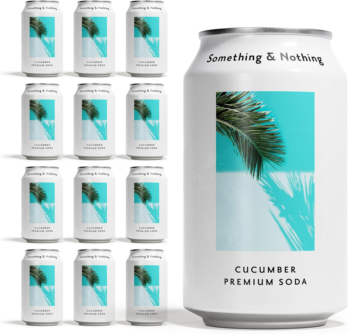 Something & Nothing Cucumber Flavoured Sparkling Water, 12x 330ml Cans | Lightly Carbonated Fizzy Soda Waters Infused with Added Grape & Lemon Juice |