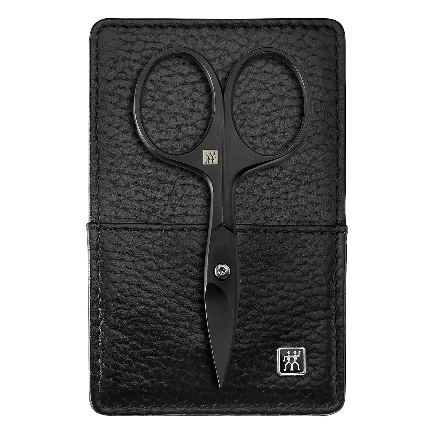 ZWILLING Premium Black Edition Manicure Set 3 Piece Genuine Leather Wallet Travel Set with Nail Scissors
