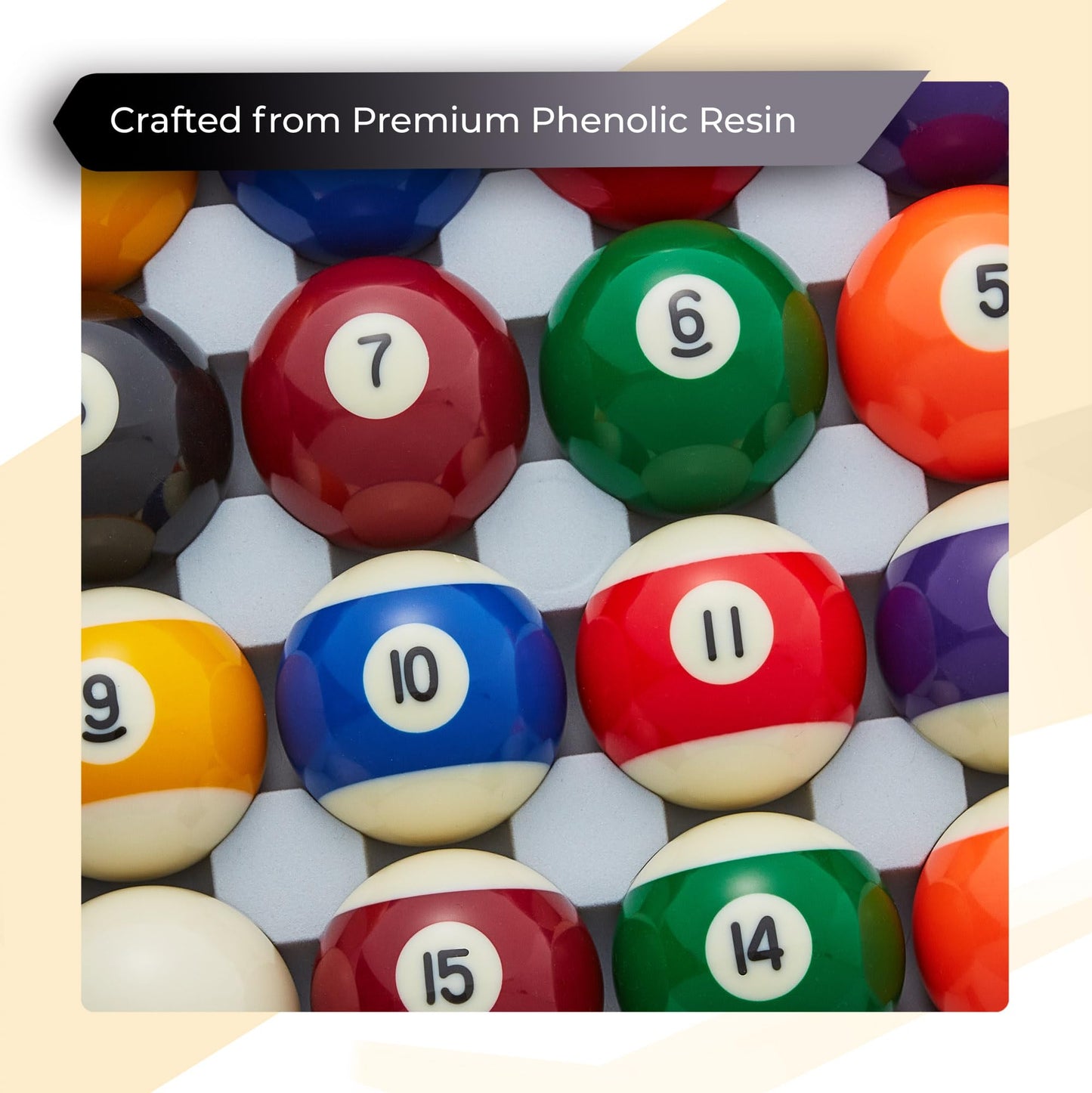Cue-King Pool Balls, Grade AA, 2-1/4? Regulation Size, Pool Table Balls, Pool Ball Set, Premium Pool Balls, Spots and Stripes Pool Balls