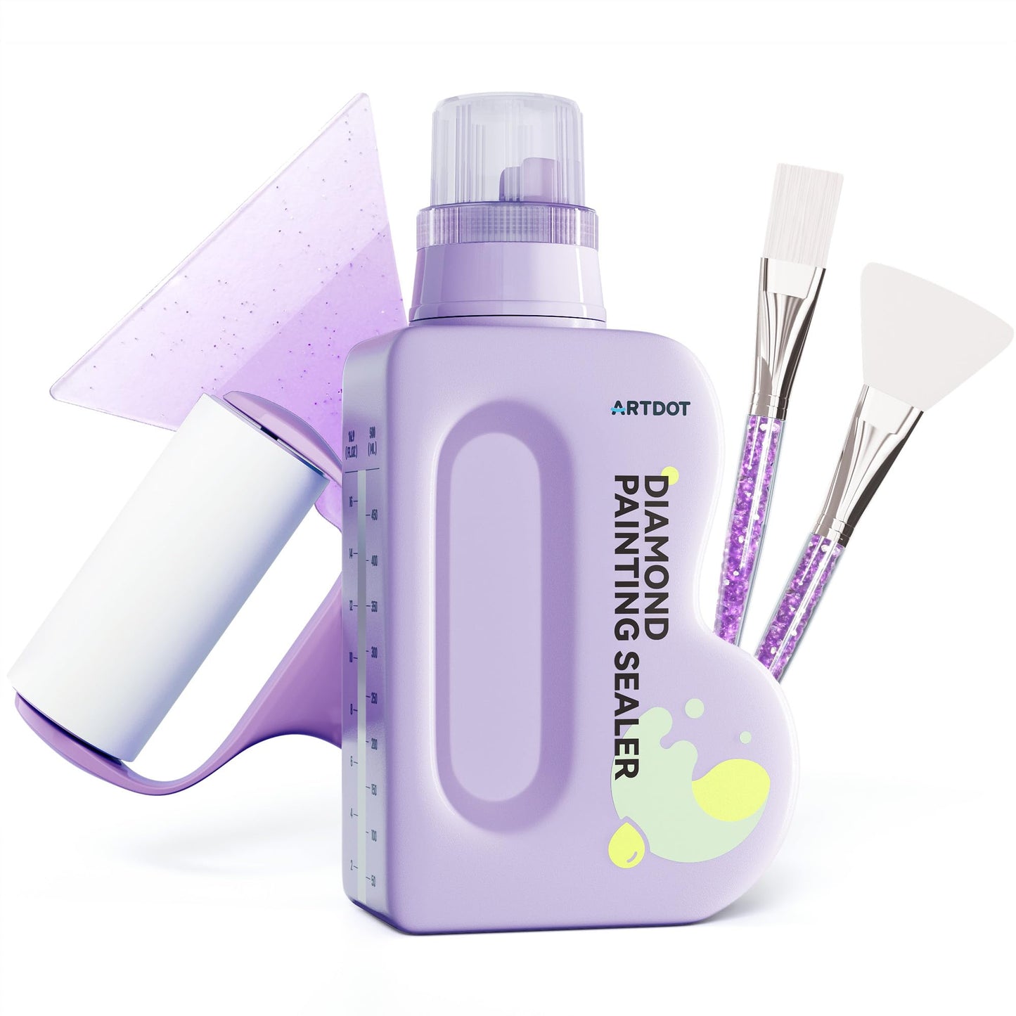 ARTDOT 480ml Diamond Art Glue Scale Accessories Kit for Adults, Clear Acrylic Glue Sealer with Tools for Diamond Painting, Puzzle, Jigsaw