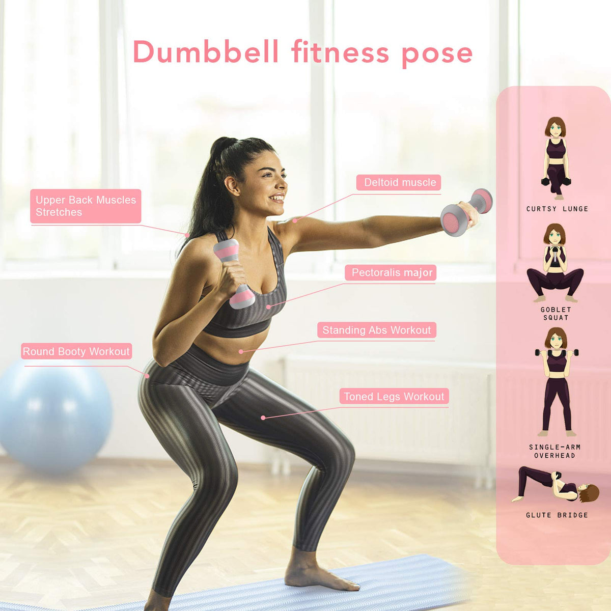Vazillio Dumbbells Set, Adjustable Weights Dumbbell Set for Men, Women, Fitness, Dumbbells with Non-Slip Rubber Hand