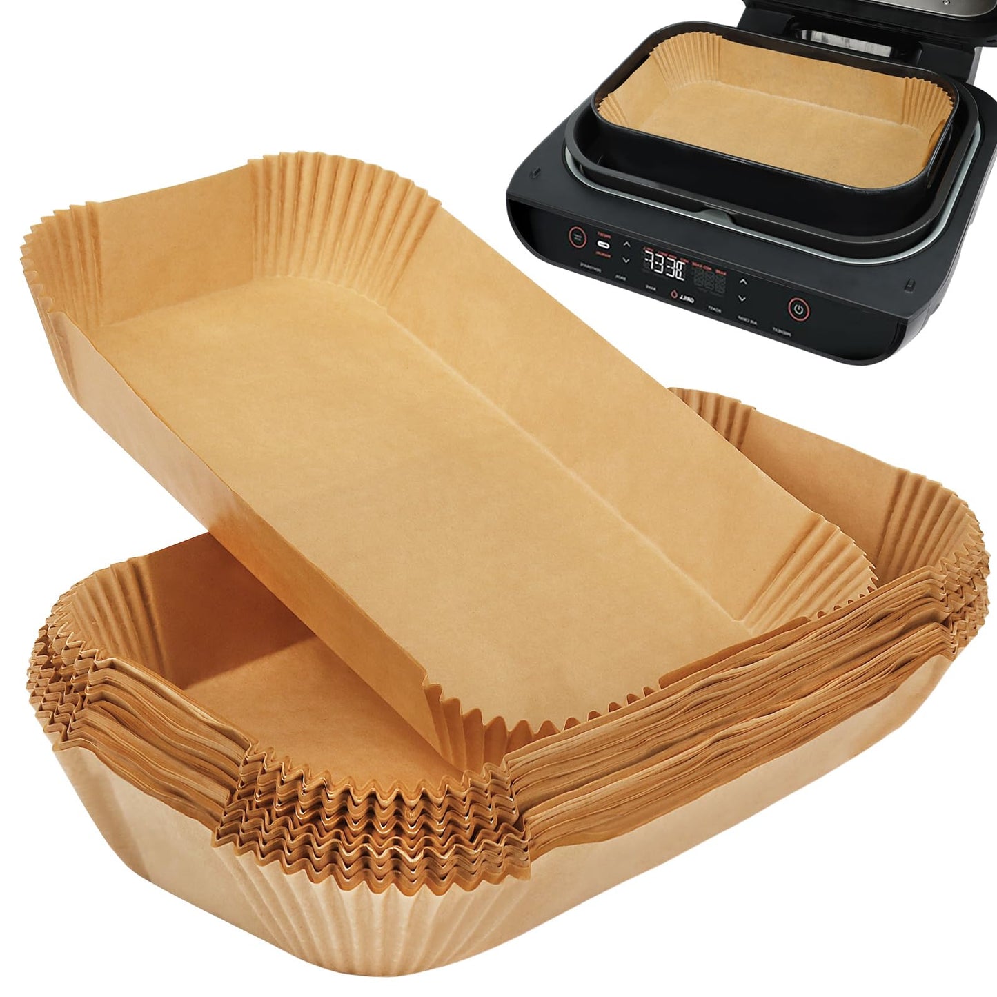 BYKITCHEN Air Fryer Liners for Ninja Foodi MAX Health Grill and Air Fryer AG551UK/AG651UK/DG551UK, Large Disposable Air Fryer Paper Liners, Air Fryer