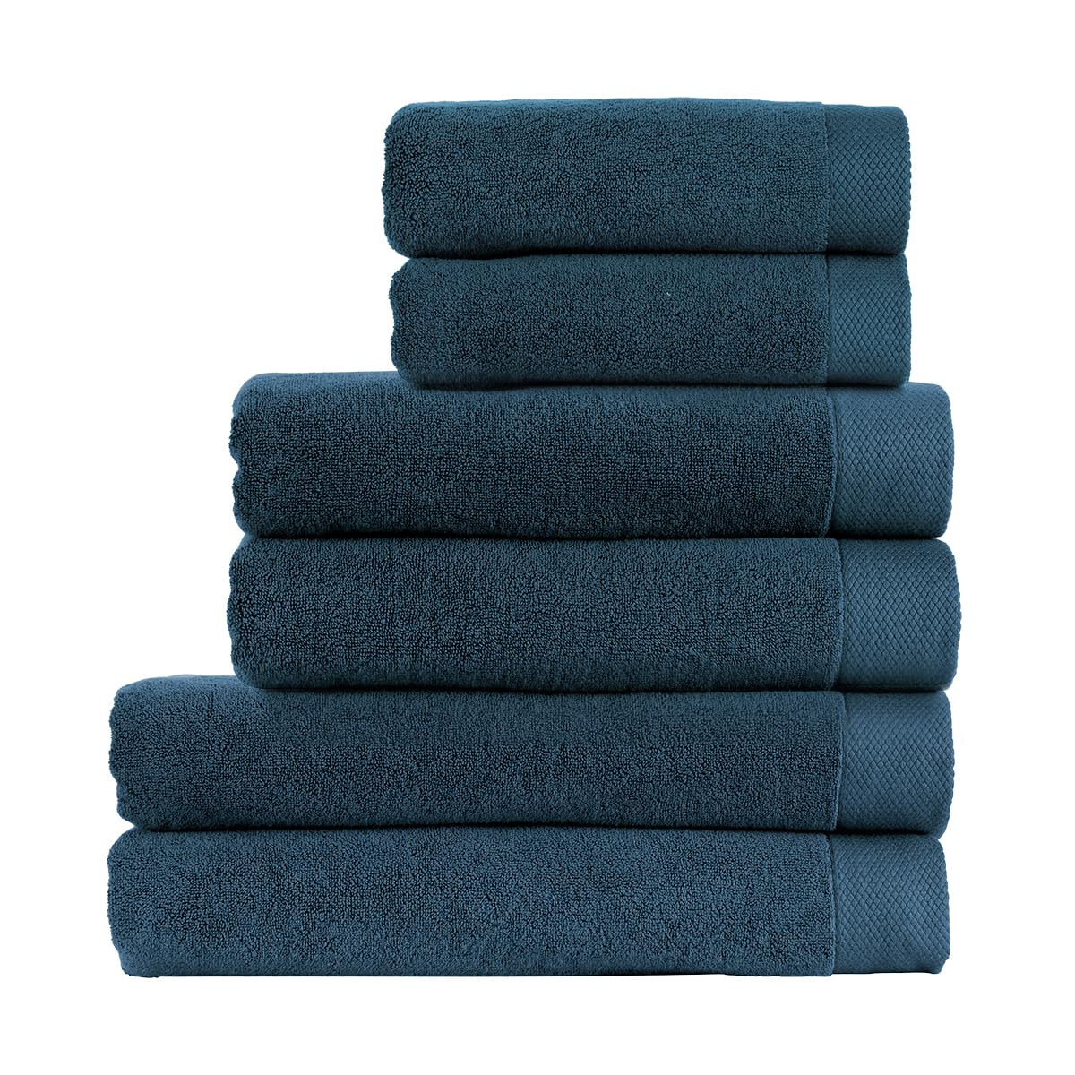 Christy Luxe 6 Piece Towel Set | Navy Blue | Luxe Heavyweight 100% Turkish Cotton | Ultra Soft | Super Absorbent | 730GSM