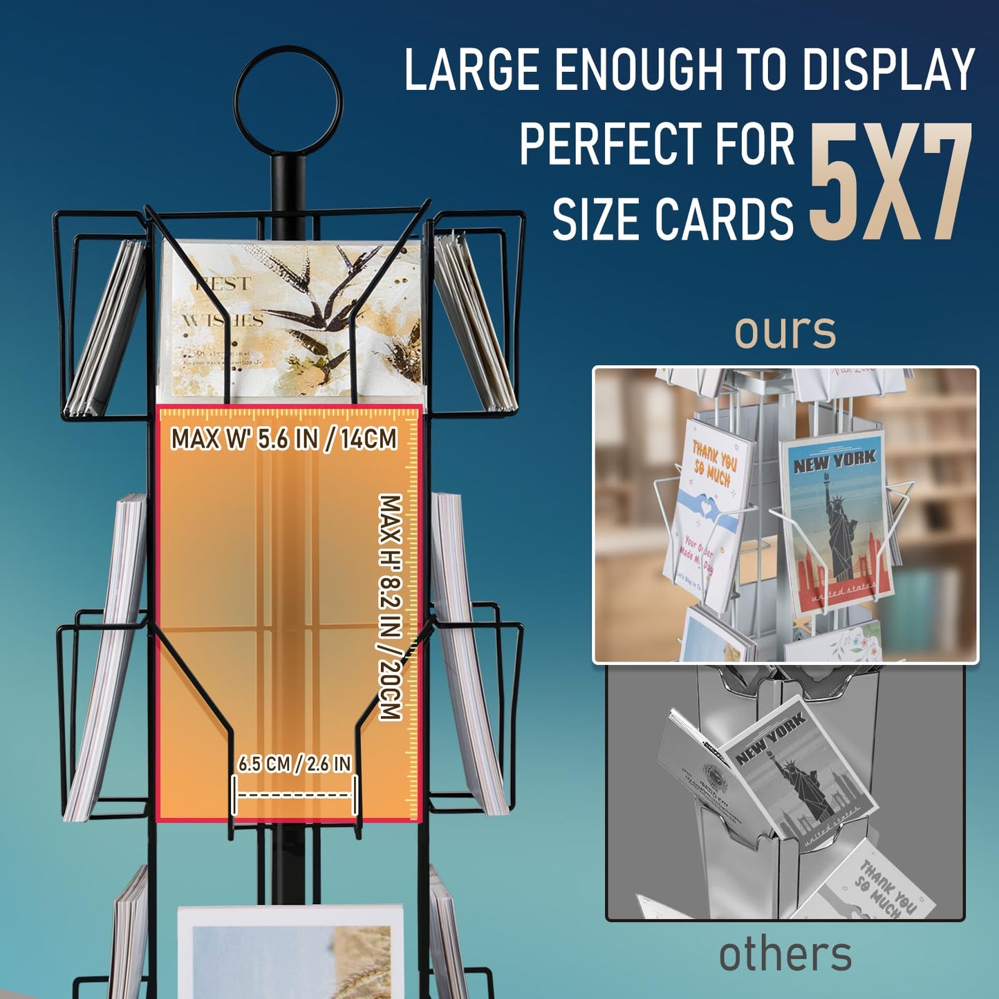 ANBOXIT Greeting Card Display Stand Rotating Rack Holder
