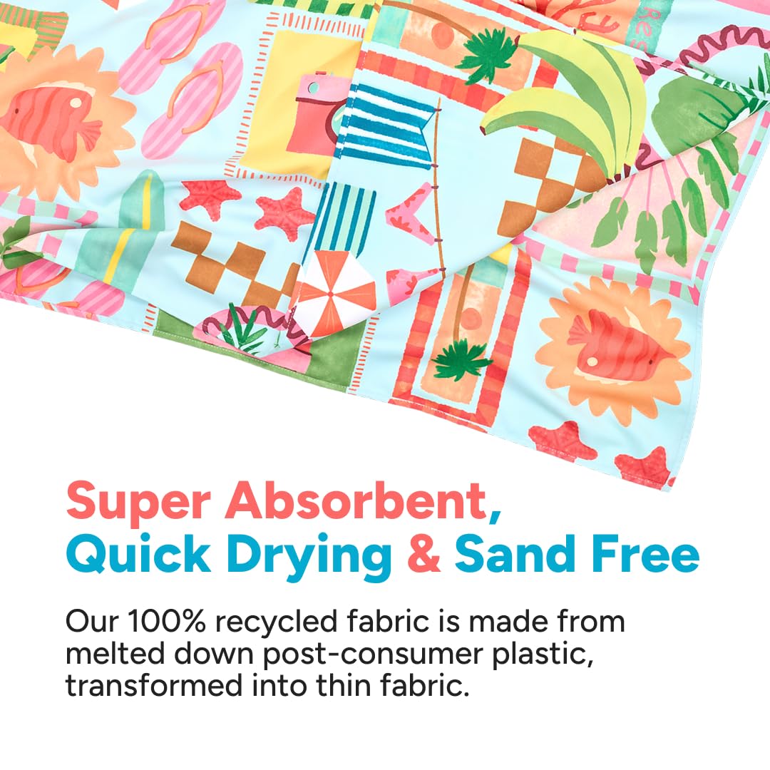 Dock & Bay Quick Dry Beach Towel - Wish You Were Here, Extra Large