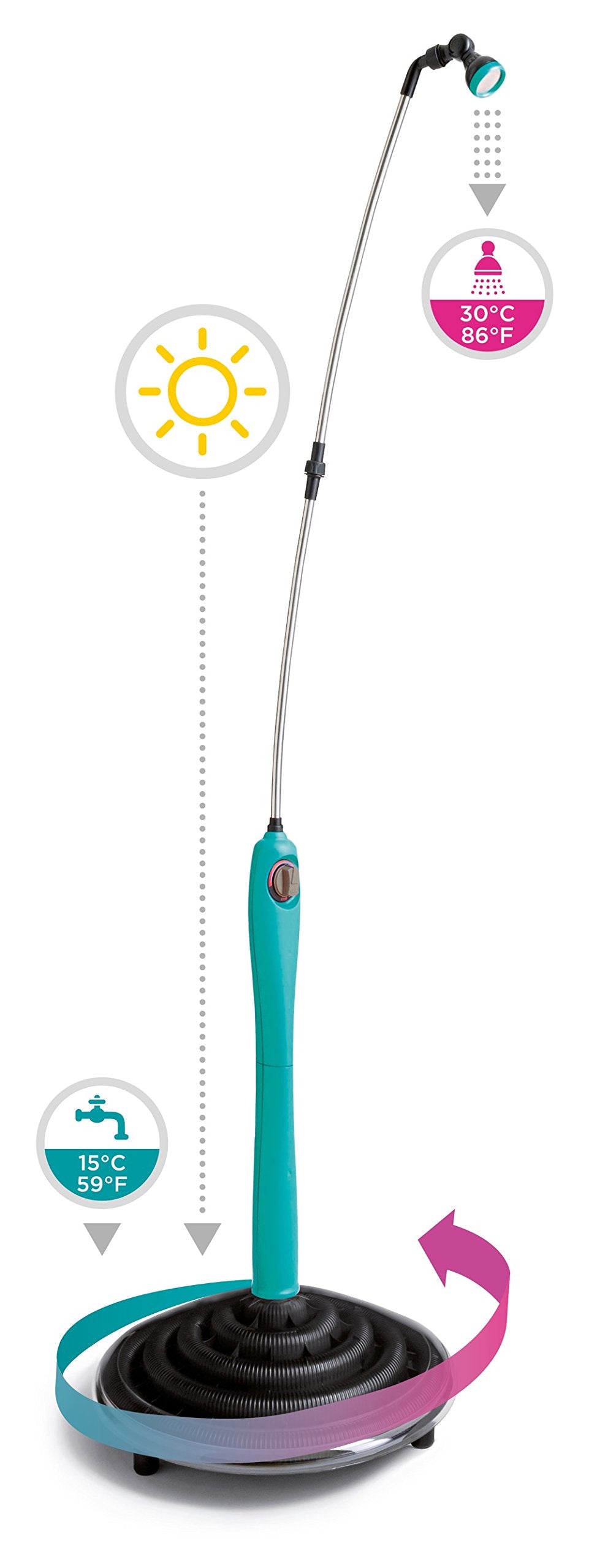 G.F. GF Garden, Sunny Style Solar Shower, light blue