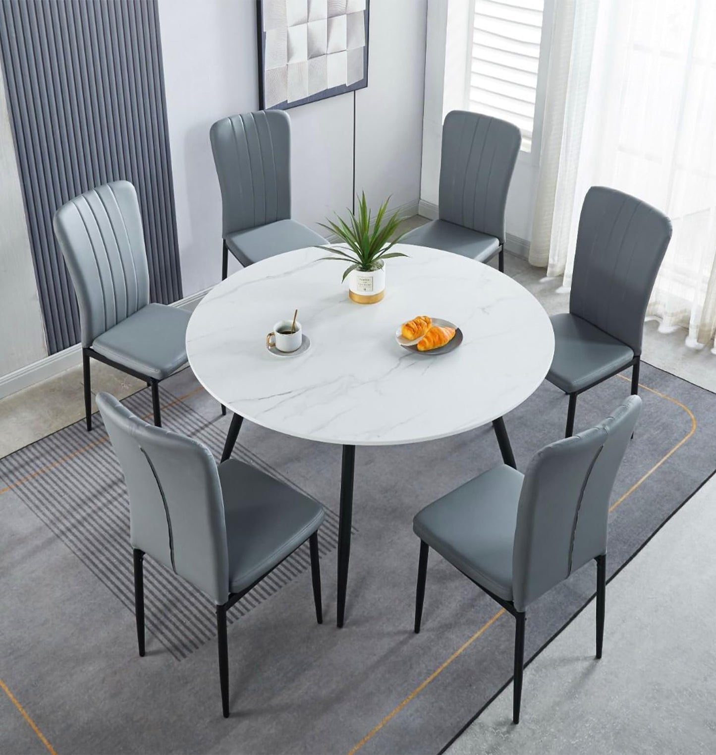Hallowood Furniture Cullompton 120cm Large 6 Seater Dining Table And Chairs