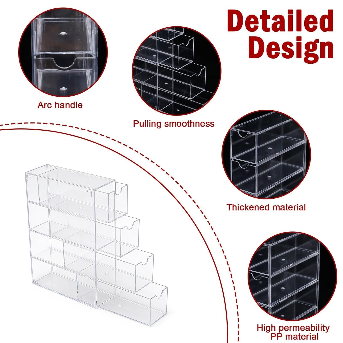 Punorric Medicine Storage Box - Transparent Medical Box & Household Plastic Drawers Storage Unit, First Aid Box