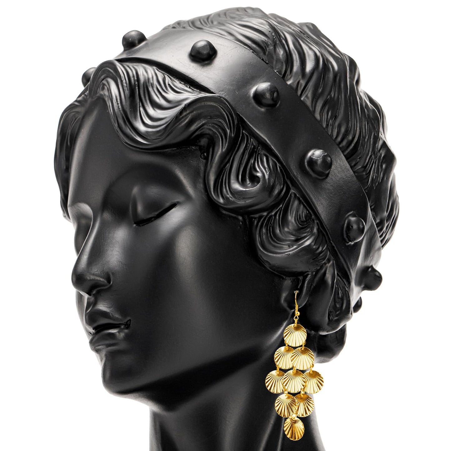 SOUJOY Jewelry Display Stand, Beauty Bust Mannequin Earring Stand, Black Resin Pendant, Boutique Display Holder Organizer for Show Jewelry, Necklace