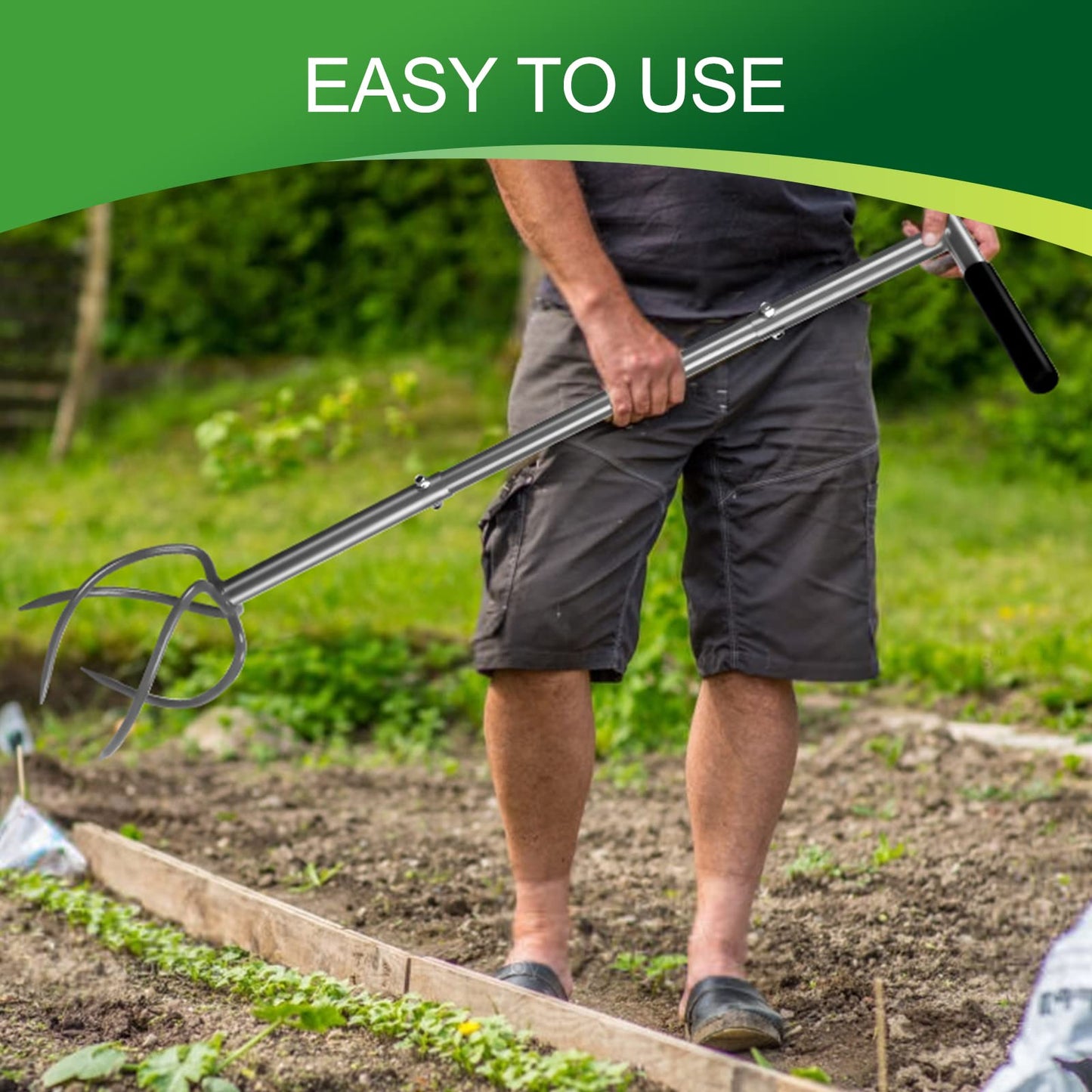 Walensee Upgrade Twist Tiller Manual Hand Tiller Garden Claw Cultivator with a Removable Big Claw, Garden Claw Tool Long Handle Steel Tiller Lawn