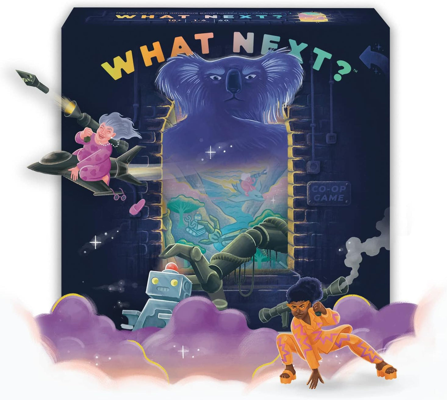 What Next: Cooperative Adventure Board Game, Which Path Will You Pick? New but open, scruffy box