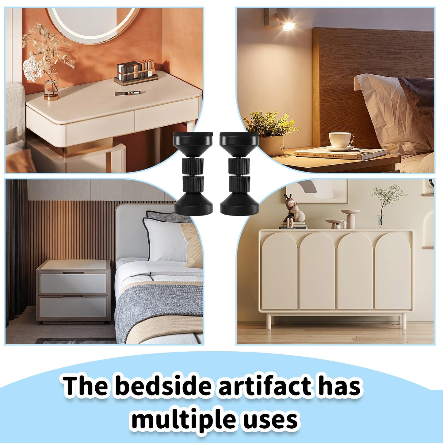 2 Pcs Headboard Stoppers Bed Wall Stoppers Adjustable Threaded Bed Frame Anti-Shake Tool Telescopic Support Stabilizer Headboard Stopper for Bed