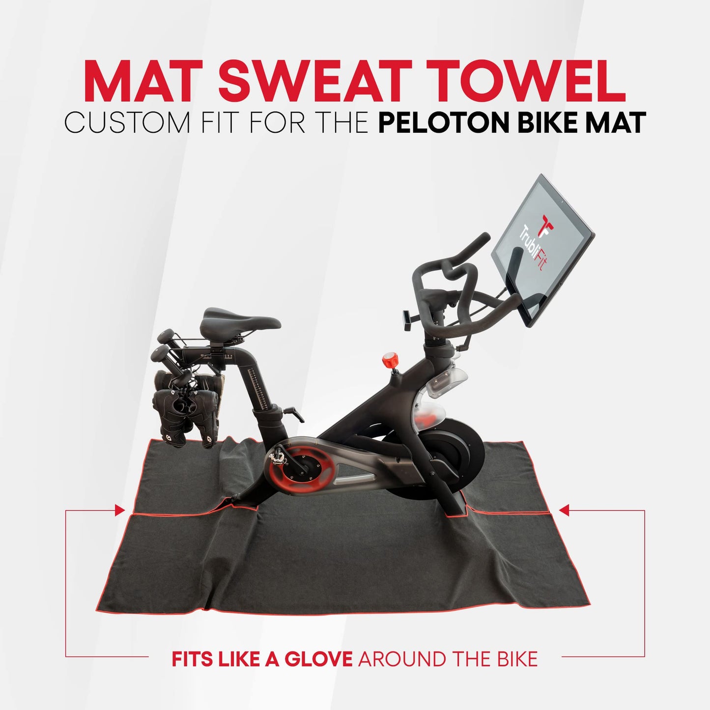 TrubliFit Mat Sweat Towel for The Peloton Bike & Bike+ Accessories for Peloton - Easy Cleanup for Intense Hill Climbs