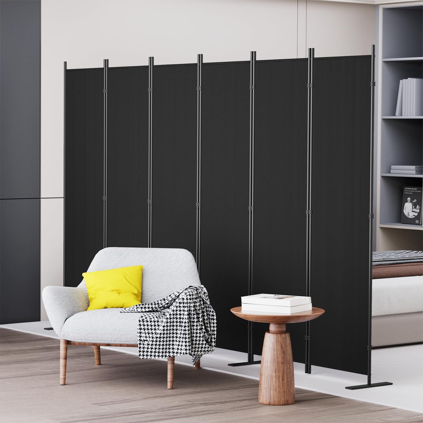 C-Hopetree 6 Panels Room Divider, 180cm Tall Indoor Folding Privacy Screen, Portable Partition Separator, Freestanding Separation Temporary Wall for