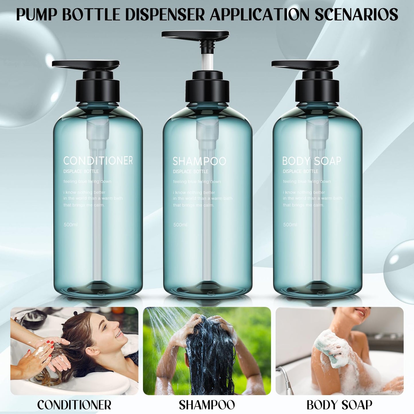 Invalidism 2Pcs Pump Bottle Dispenser 35oz Refillable Pump Bottles