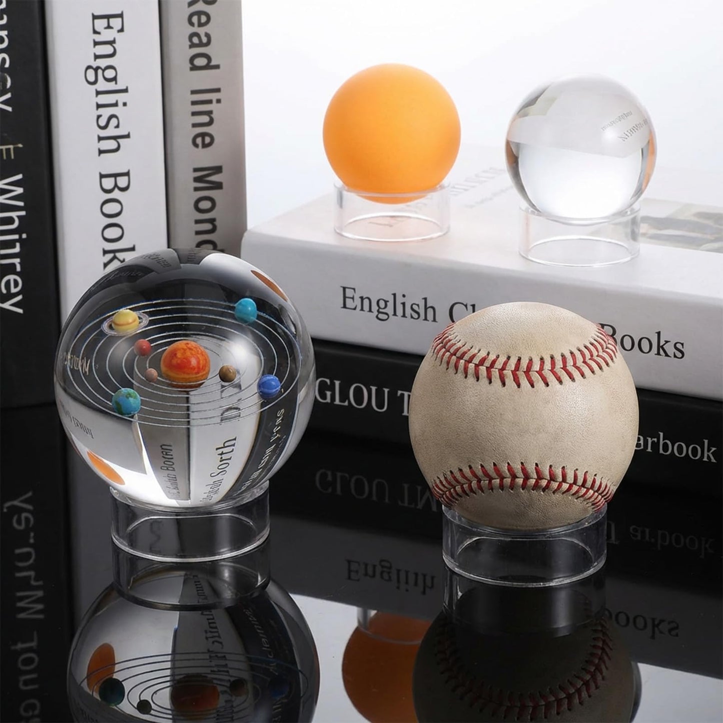 Sorcristy Clear Acrylic Sphere Holder Set, 12 Pieces Sphere Display Stand, Small Plastic Display Stands, 3 Sizes for Displaying Spheres, Eggs