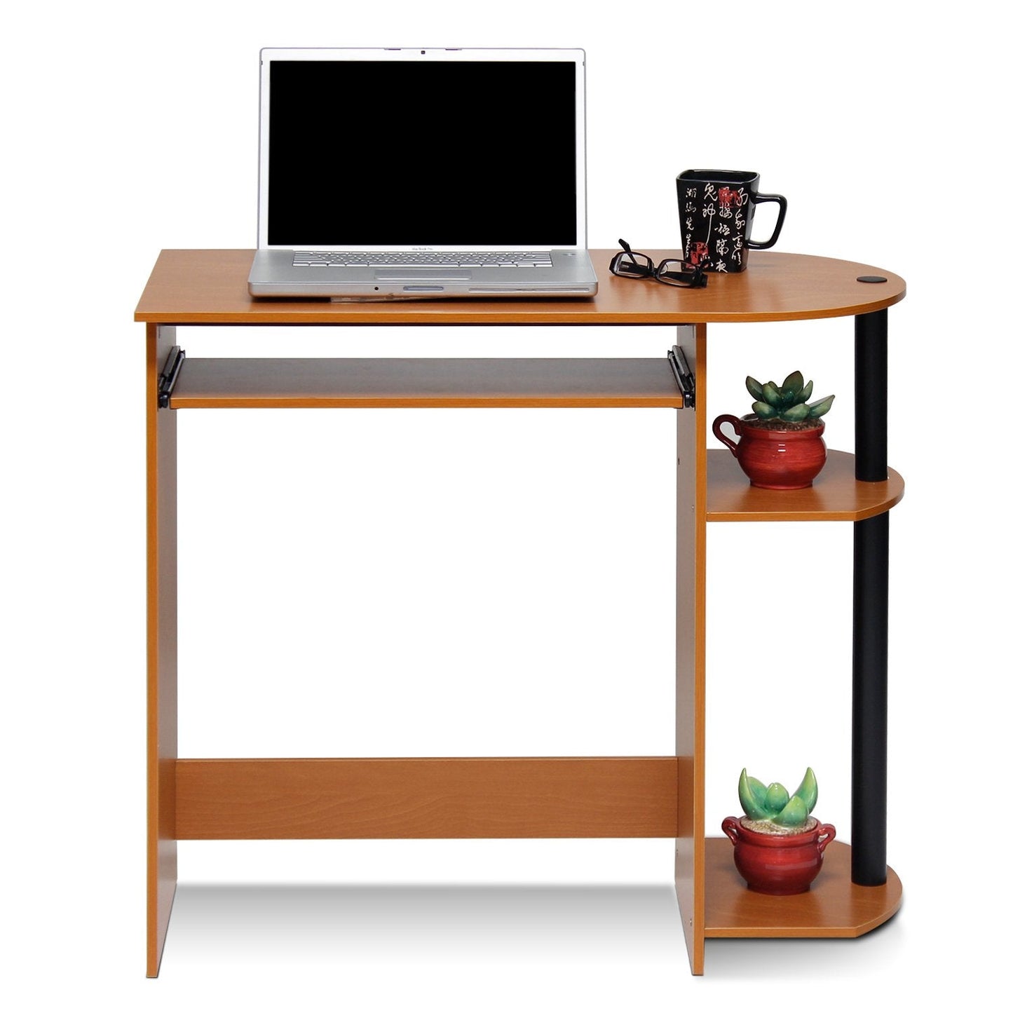 Furinno SIMPLISTIC 80cm Wide Gaming Desk with Keyboard Tray, Light Cherry