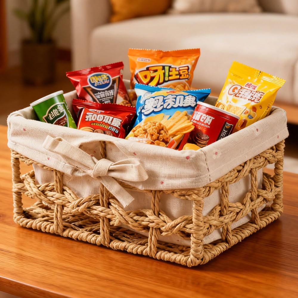 KiKiHong Set of 3 Boho Storage Baskets,Bathroom Basket with Linings