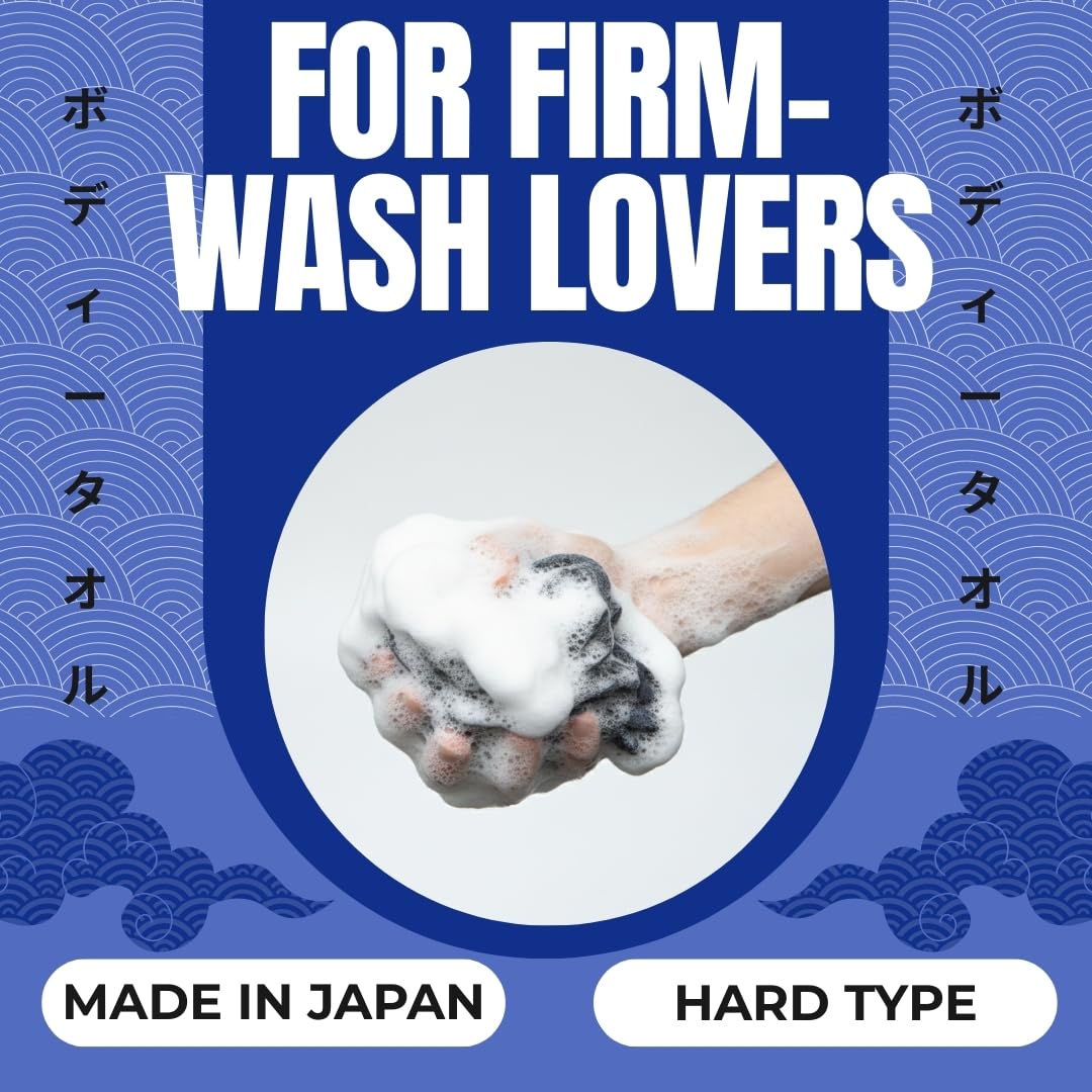 forest Originals Marna Body Exfoliating Towel (10.6 x 39.4 in / 27 x 100 cm), Japanese Shower Washcloth, Balanced Deep-Cleansing Scrub