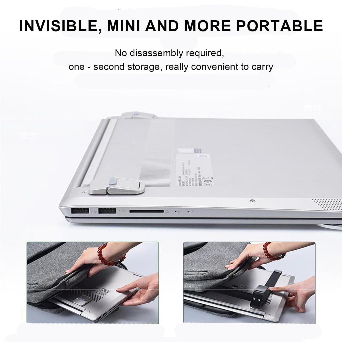 Keyboard Riser - Homiladi 4 Pcs Portable Self-Adhesive Laptop Feet | Mini Invisible Computer Keyboard Stand