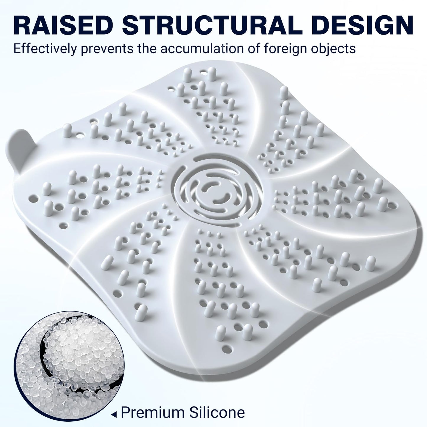 Shower Drain Cover Silicone Shower Drain Hair Catcher with Suction Cups