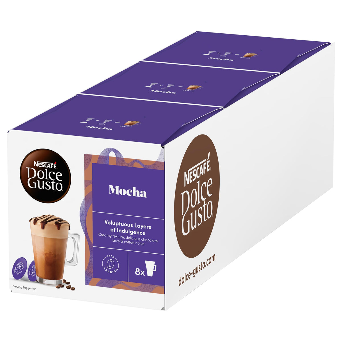 NESCAFE? DOLCE GUSTO | Mocha | 16 capsules | 3 Packs | 48 Cups