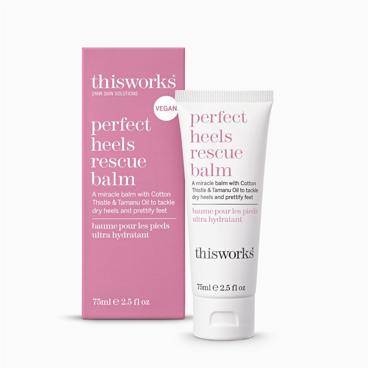 This Works Perfect Heels, 75 ml - Natural Foot Cream Infused with Cotton Thistle, Lemon and Lavender Essential Oils - Nourishing Foot Moisturiser and