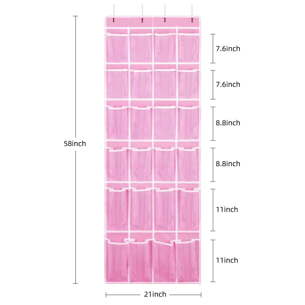 SAVERHO Hanging Shoe Organizer, Over The Door Shoe Organizer with 24 Breathable Mesh Pockets for Men Women Kids Hanging Shoe Storage Rack Organizer