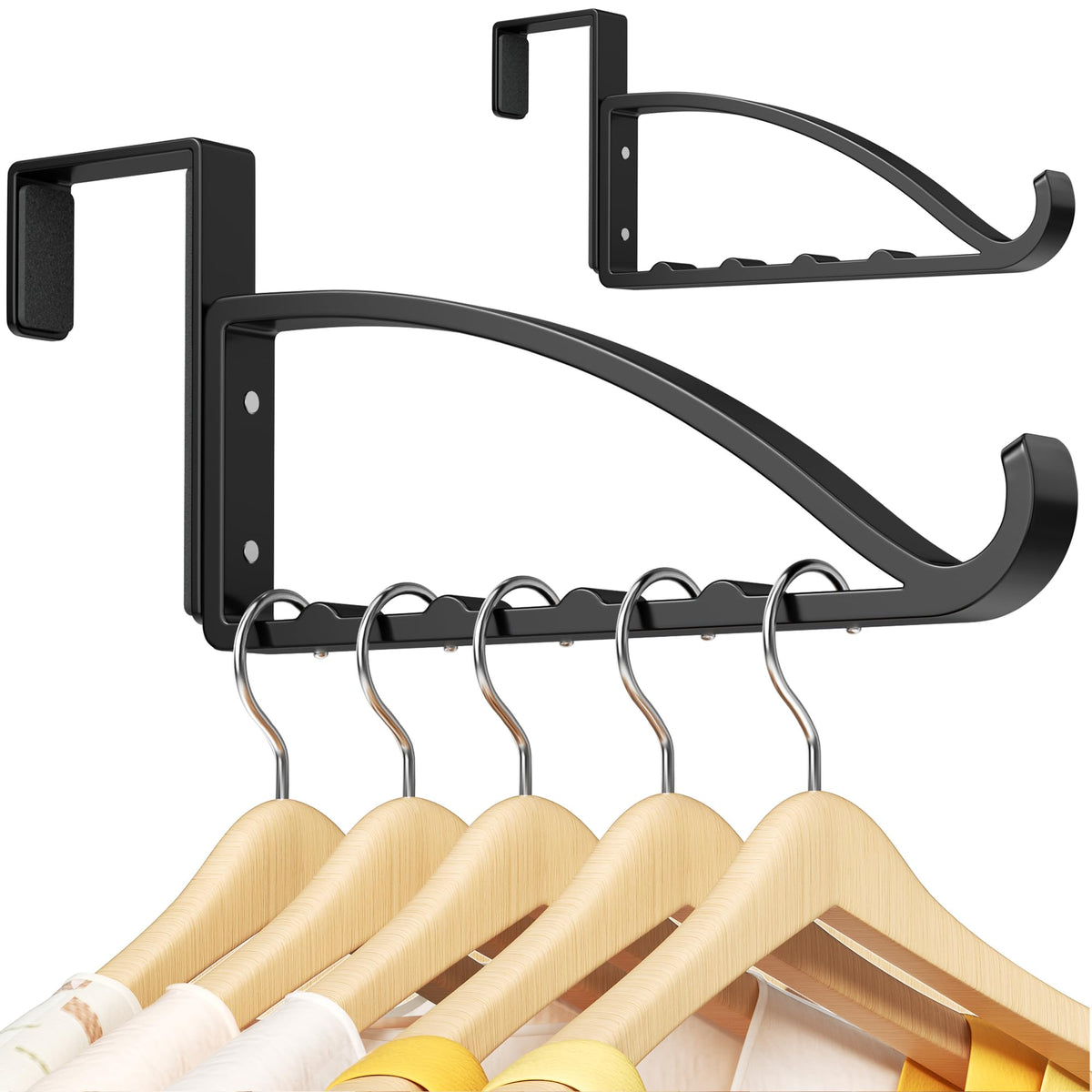 niffgaff Over Door Coat Hanger, Over Door Hanger for Clothes, No Drilling Door Hanger for Bedroom & Bathroom, Door Hangers for Clothes