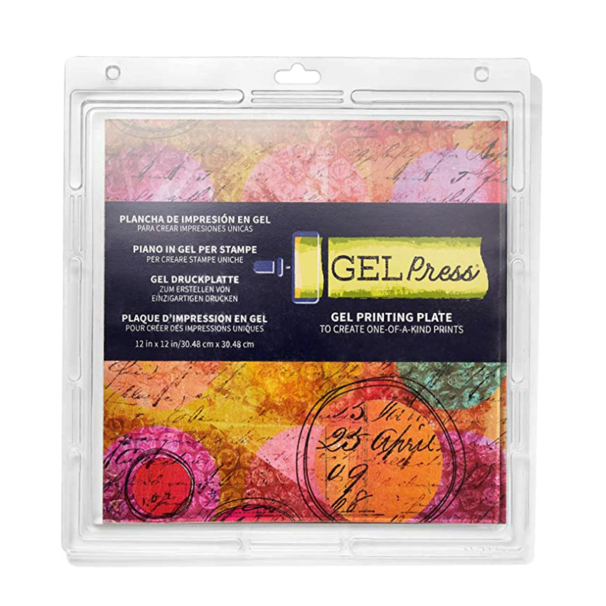 Gel Press Monoprinting Print Plate - 12 X 12 (30.5 X 30.5 cm) Gel Plate - Printmaking Supplies - Reusable Gel Printing Plates for Press Art for Card