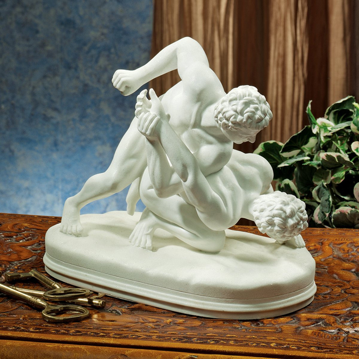 Design Toscano Hellenistic Greek Wrestlers Bonded Marble Statue
