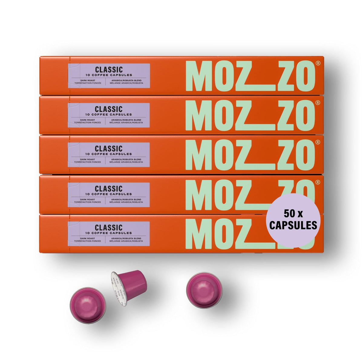 Mozzo Coffee Classic Coffee Pods | Dark Roast | Original Compatible | Barista Quality | Pack of 50 | Smooth & Rich Flavour | Freshly Roasted in the UK