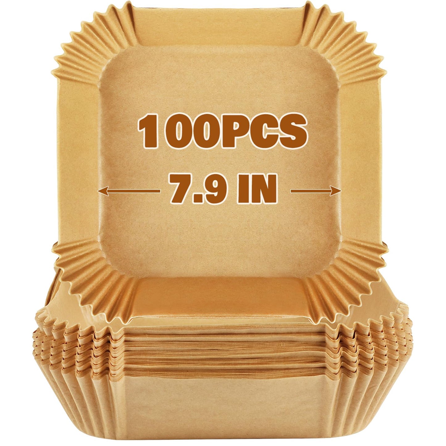 YQL Parchment Paper for Air Fryer 5L - 7.5L, 7.9inch Air Fryer Liners Square 100PCS, Non Stick Airfryer Accessories Disposable Sheets for