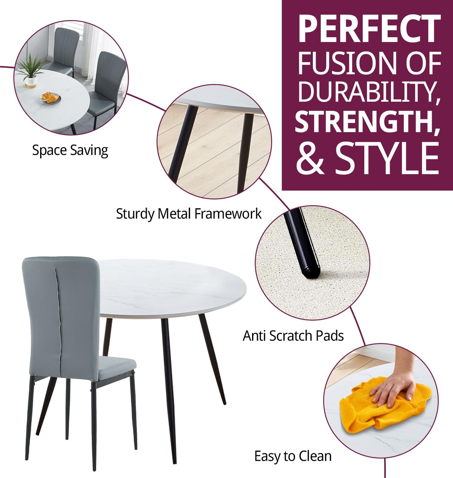 Hallowood Furniture Cullompton 120cm Large 6 Seater Dining Table And Chairs