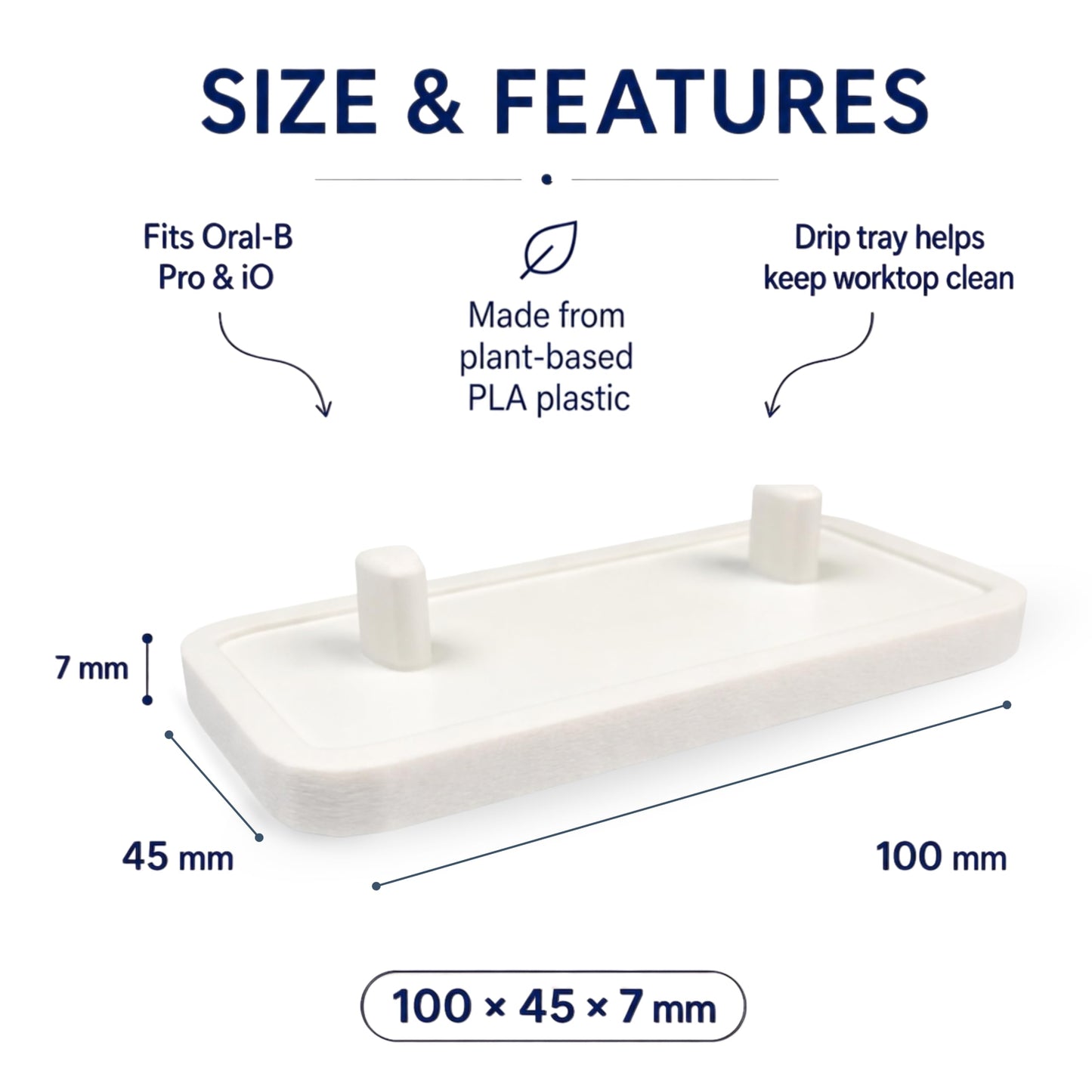 Electric Toothbrush Holder Stand Compatible with Oral-B (Matte Ivory White, Double)