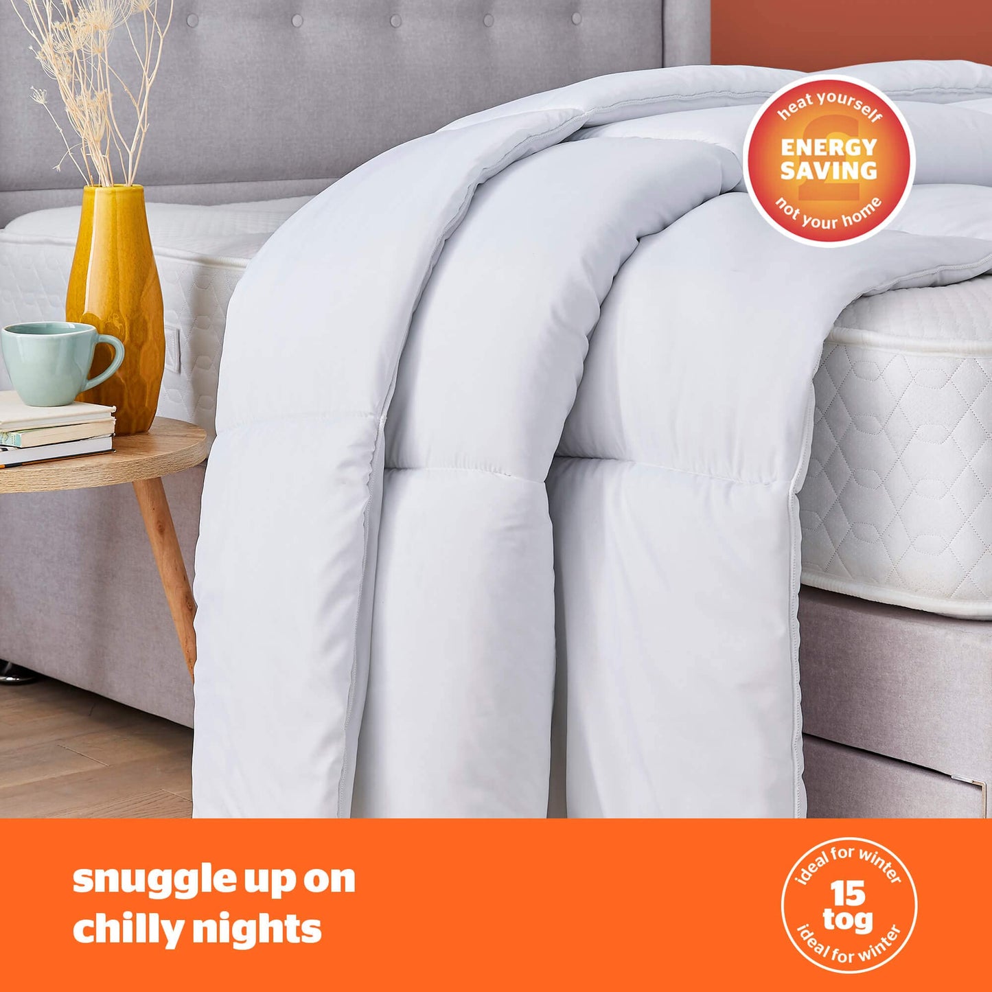 Silentnight So Snug King Bed Duvet Quilt, 15 Tog Winter Warm Cosy Thick Duvet Hypoallergenic and Machine Washable, White, King, (534222GE)
