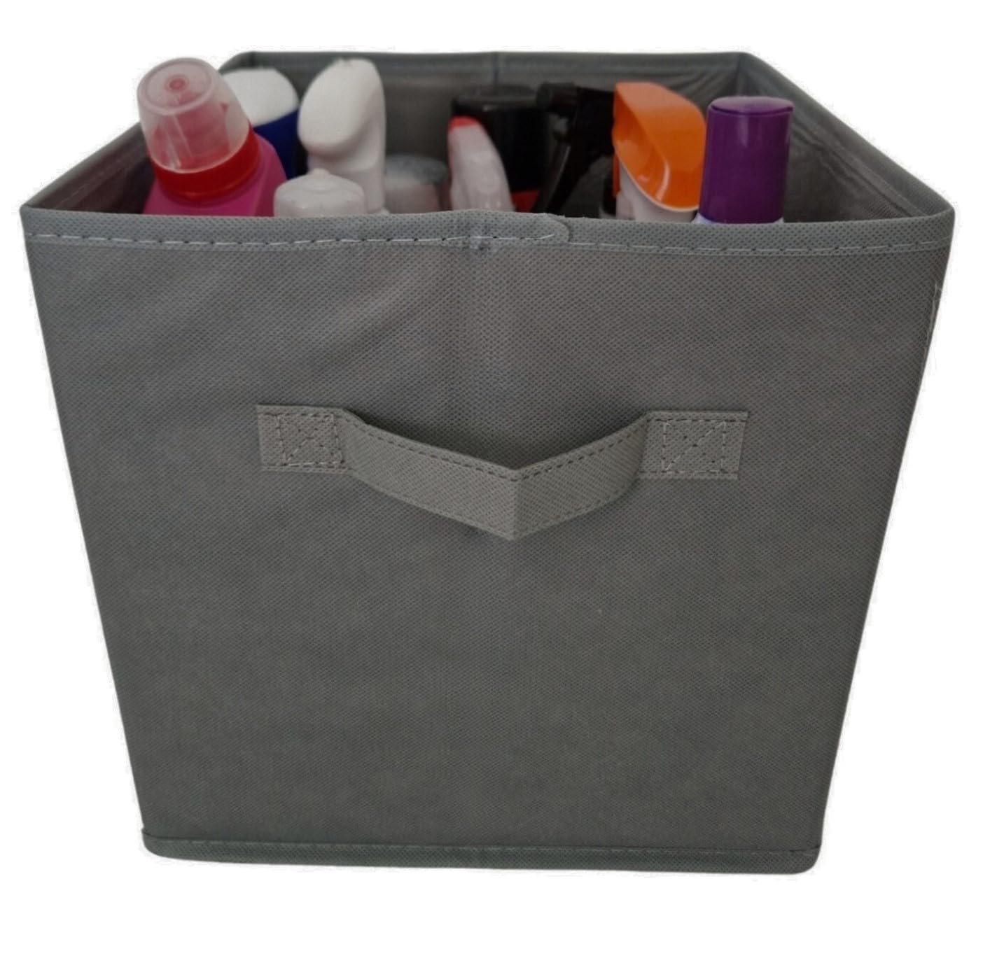 Aryllis Folding Storage Boxes, Dark Grey, Pack of 4, Collapsible Fabric Storage Cubes - 27cm x 27cm