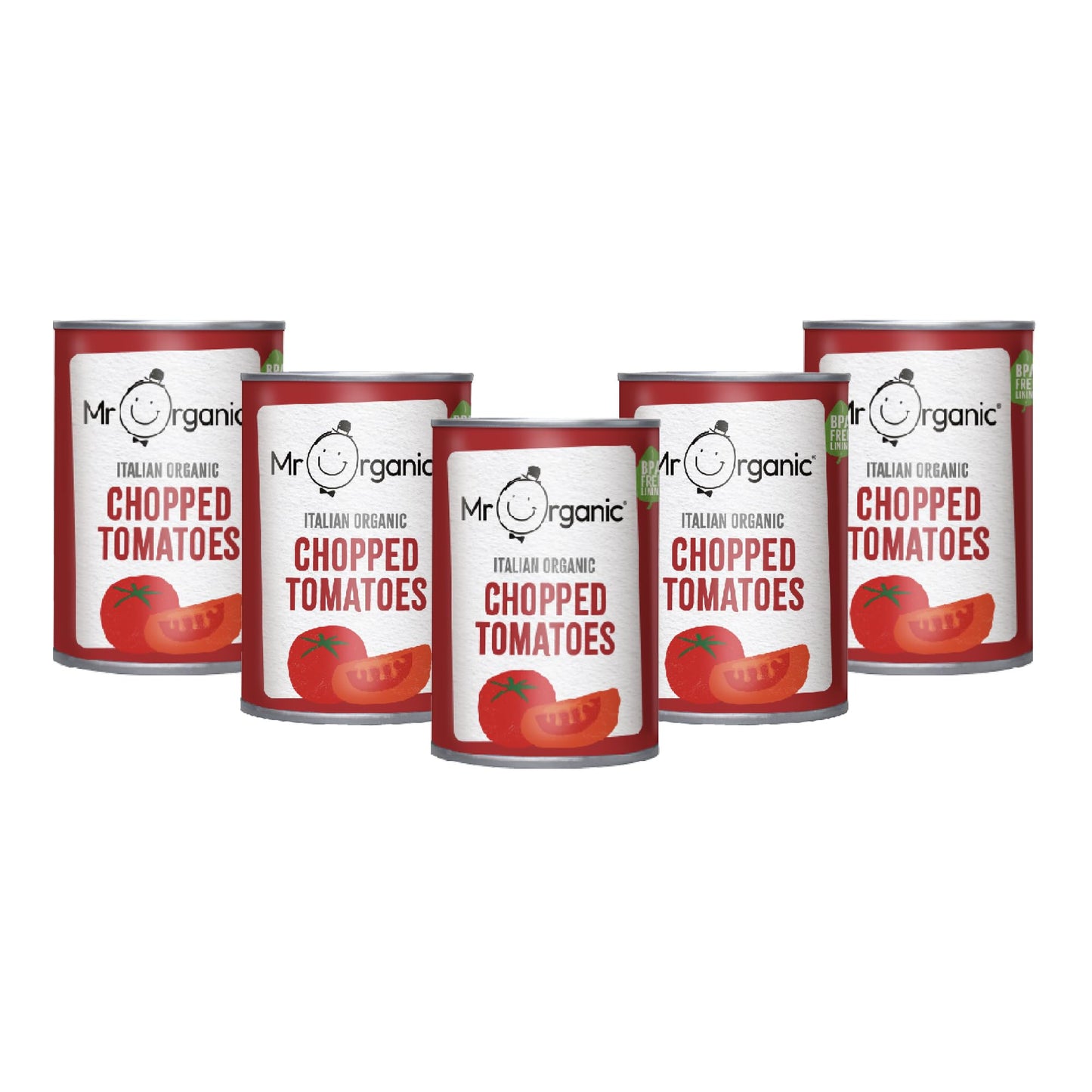 Mr Organic - Italian Chopped Tomatoes - 12 x 400g Tins - Organic, Vegan & Gluten Free - Sun-Ripened from Our Farm in Italy - No Added Salt, Sugar or