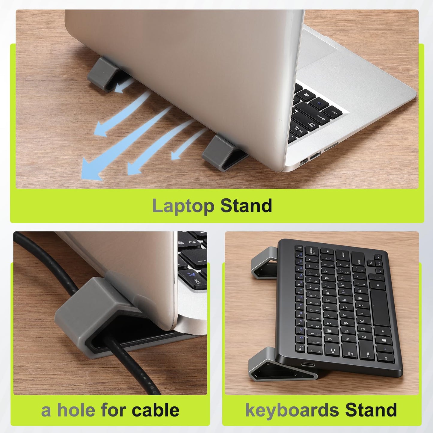 PATIKIL Laptop/Computer Keyboard Stand, 2-Pack Laptop Notebook Holder Portable Ventilated Anti-Slip for Desk Compact Cooling Notebook/Tablet, Blue
