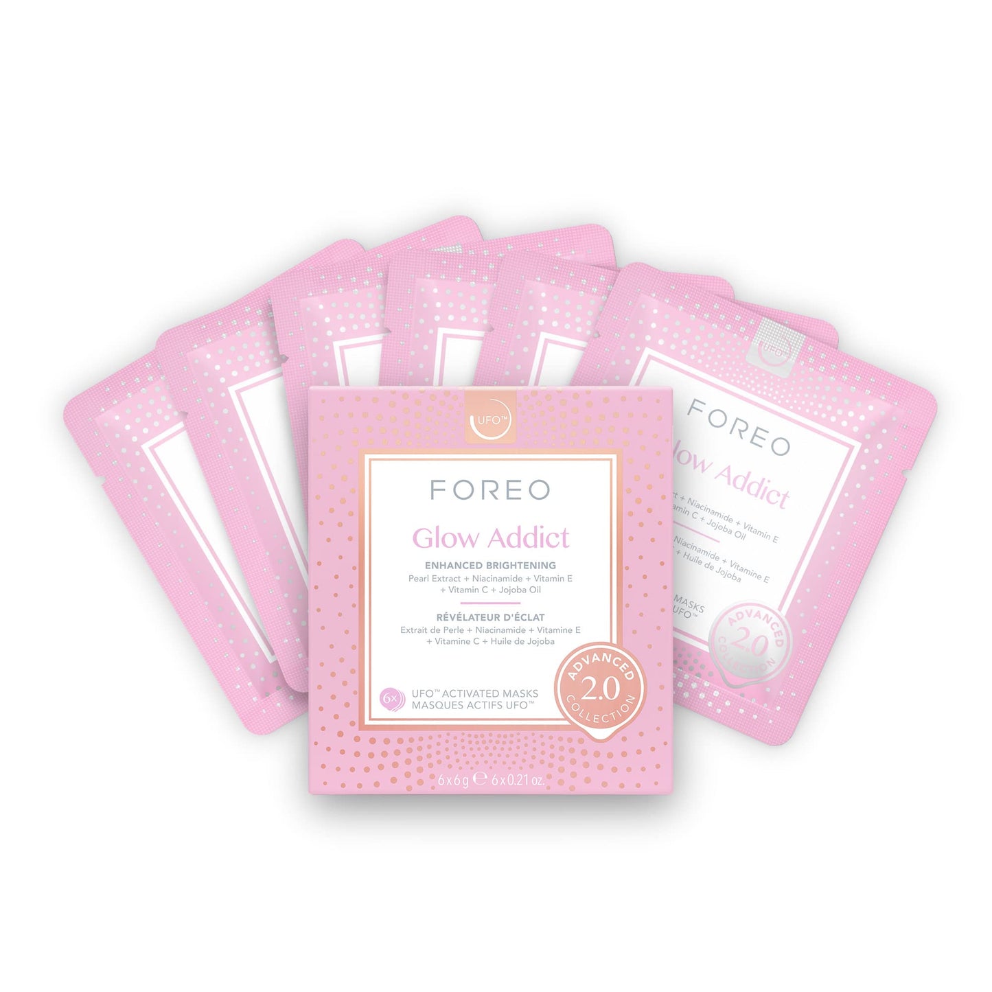 Glow Addict Advanced Collection 2.0 UFO-Activated Facial Mask, Hydrating Facial, Beauty & Personal Care, Vitamin C & Vitamin E, For All Skin Types &
