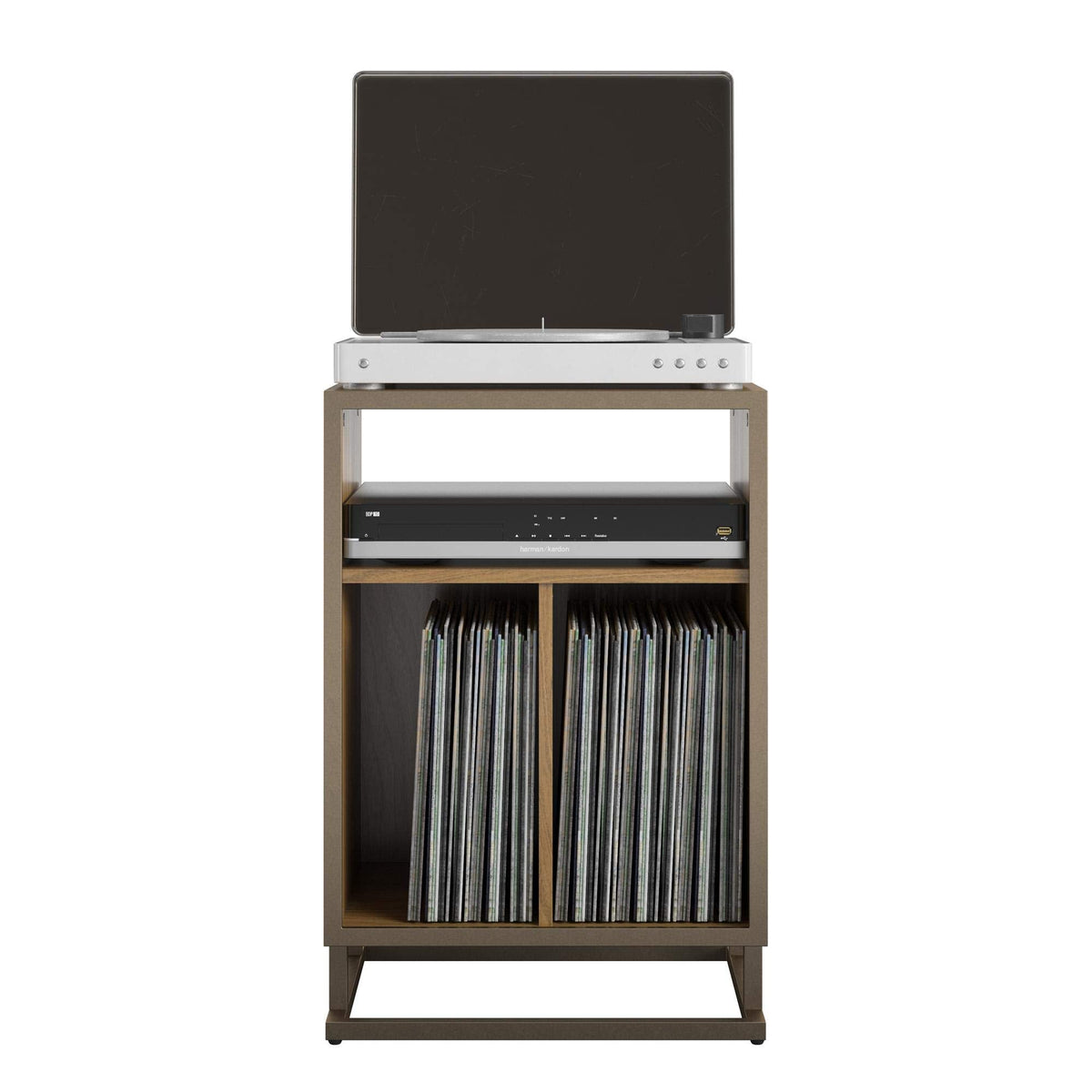 Novogratz Regal Turntable Stand Walnut Look