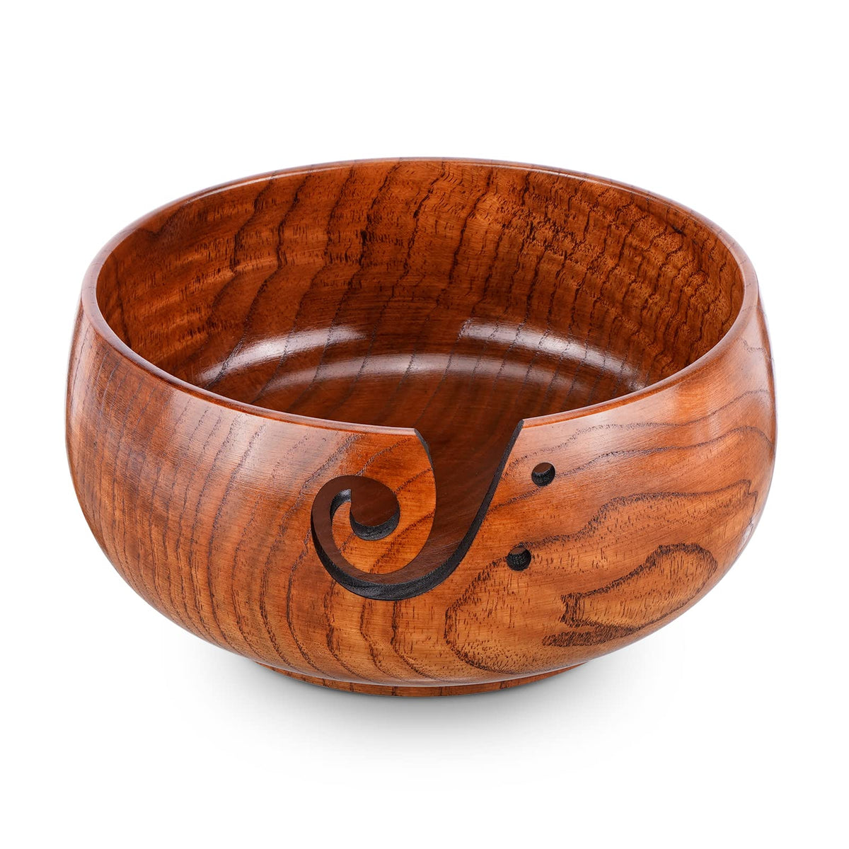 Wooden Yarn Bowl, Wood Knitting Bowl Wool Holder 15x8cm Wool Bowl Prevent Tangles, Crochet Bowl for Yarn Wood Crochet Yarn Bowl for DIY Knitting