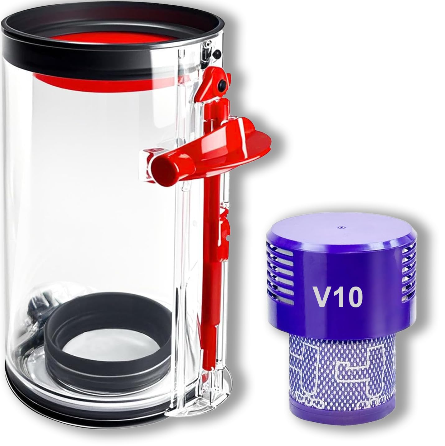 Dust Bin Replacement Compatible with Dyson V10 SV12 Cyclone, V10 Absolute, V10 Animal Pro, V10 Total Clean Cordless Vacuum Cleaner, Canister Bin with