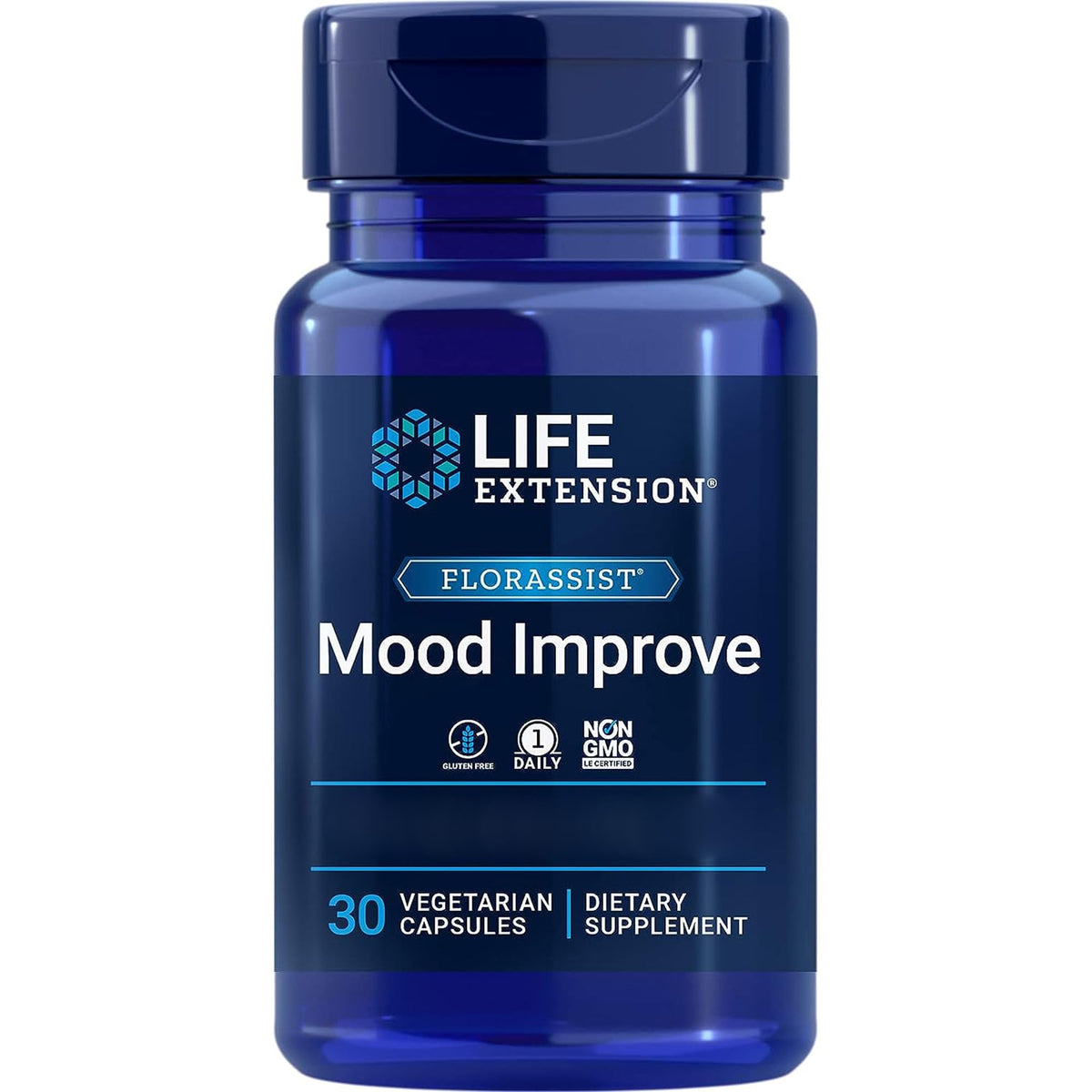 Life Extension Florassist Mood Improve, with Bacterial Cultures and Saffron, 30 Capsules, Gluten Free, Vegetarian, Soy Free, Non-GMO