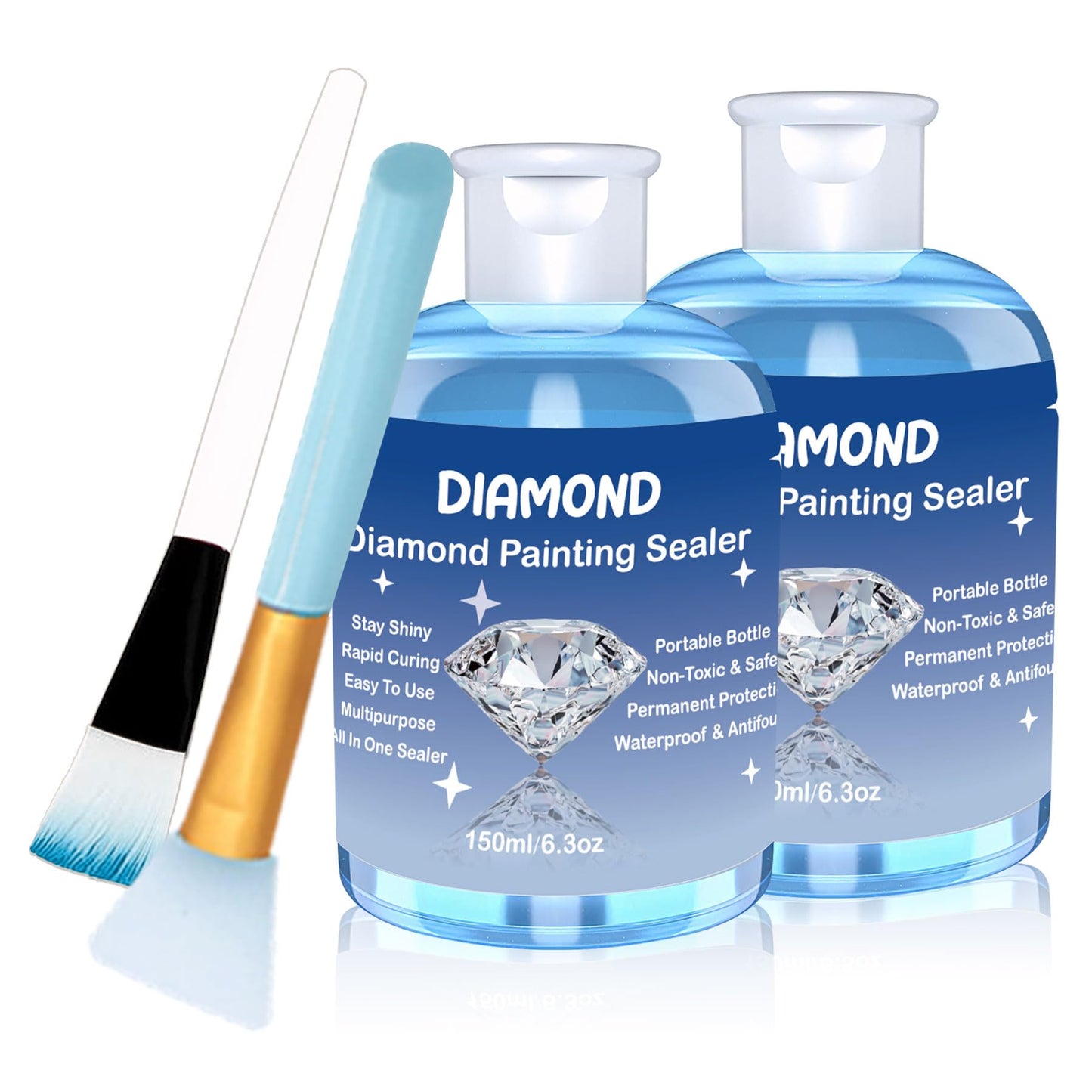 EIGTWEN Diamond Painting Sealer 150ml, Perfect Accessories, 5D Diamond Painting Glue - Maintains Permanent Art (2 Pcs)