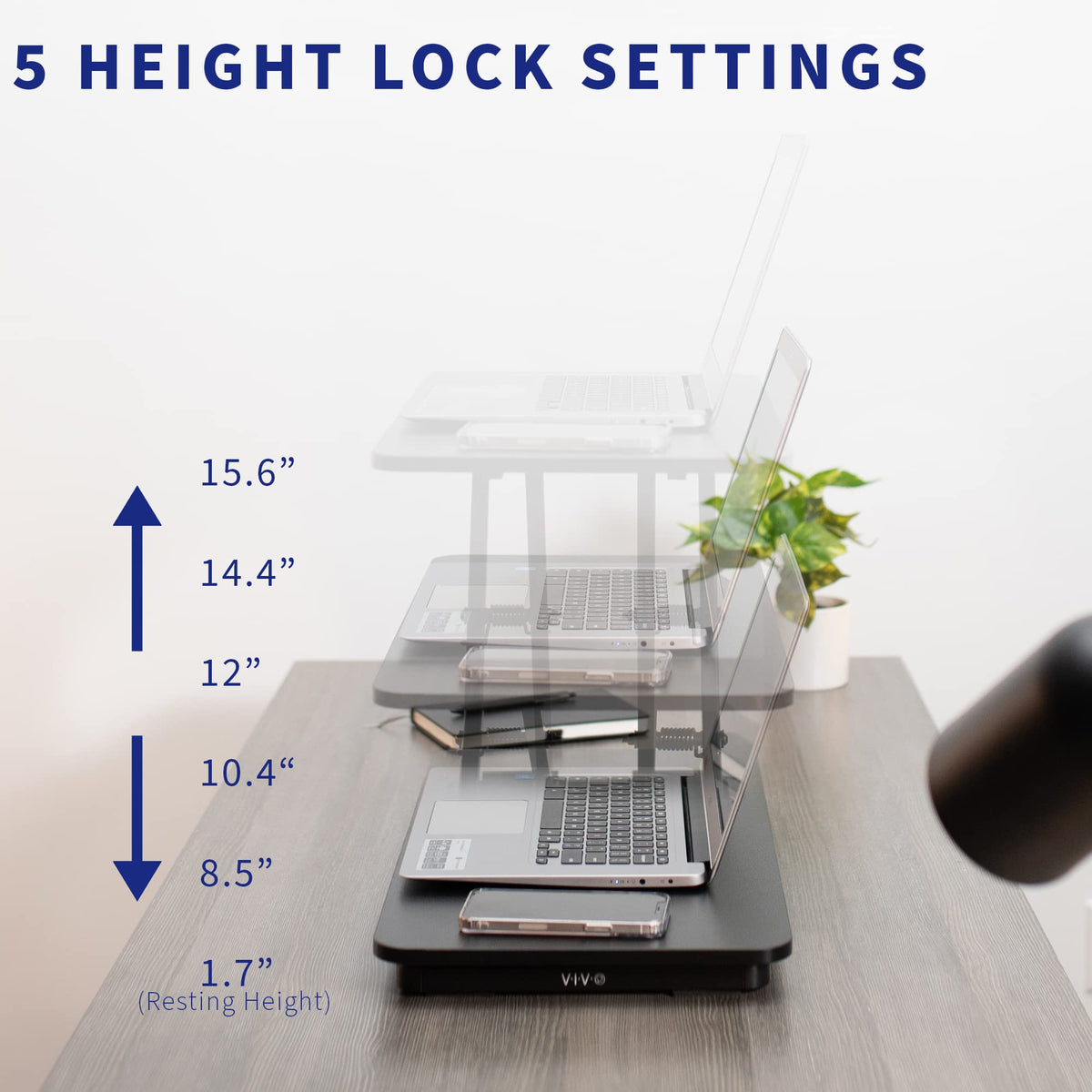 VIVO Single Top 24 inch Scissors Lift Keyboard and Mouse Riser, Height Adjustable Laptop Desk, For Ergonomic Sit Stand Workstations, Black, DESK-V024A