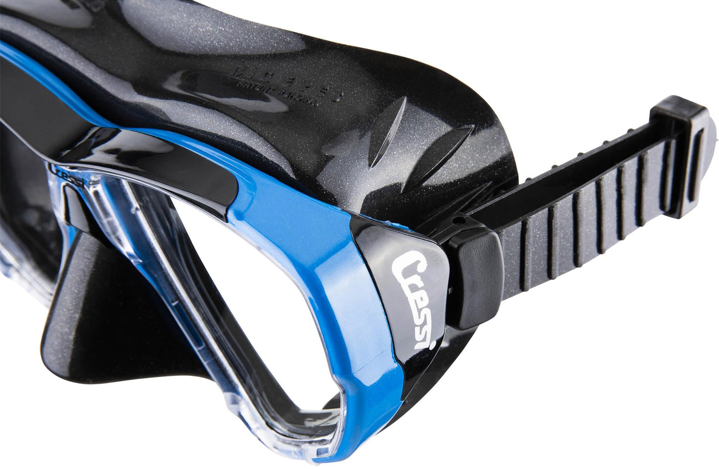 CRESSI Big Eyes Mask Black/Bluee - Single Big Eyes Mask for Diving and Snorkelling, Black/Blue, One Size, Adults